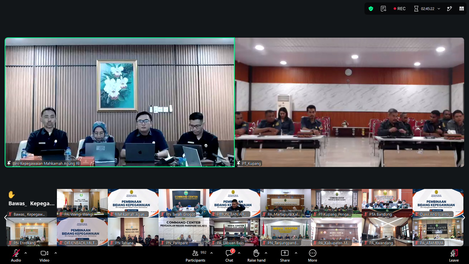 Zoom meeting bidang kepegawaian