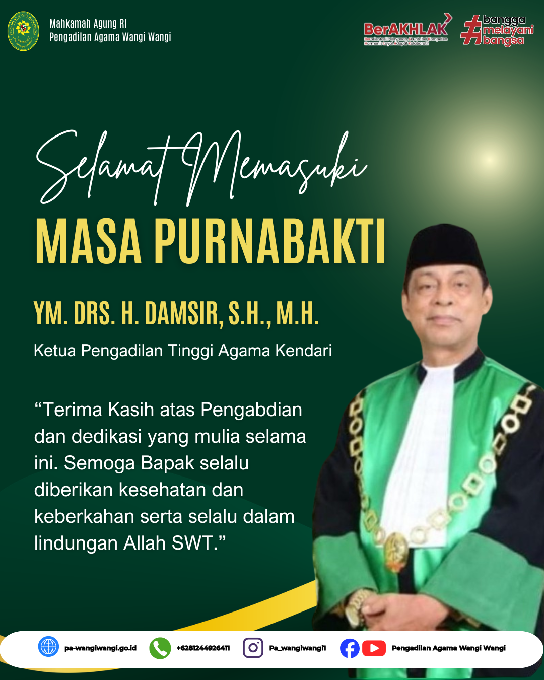 Ucapan Purna Bakti KPTA Kendari