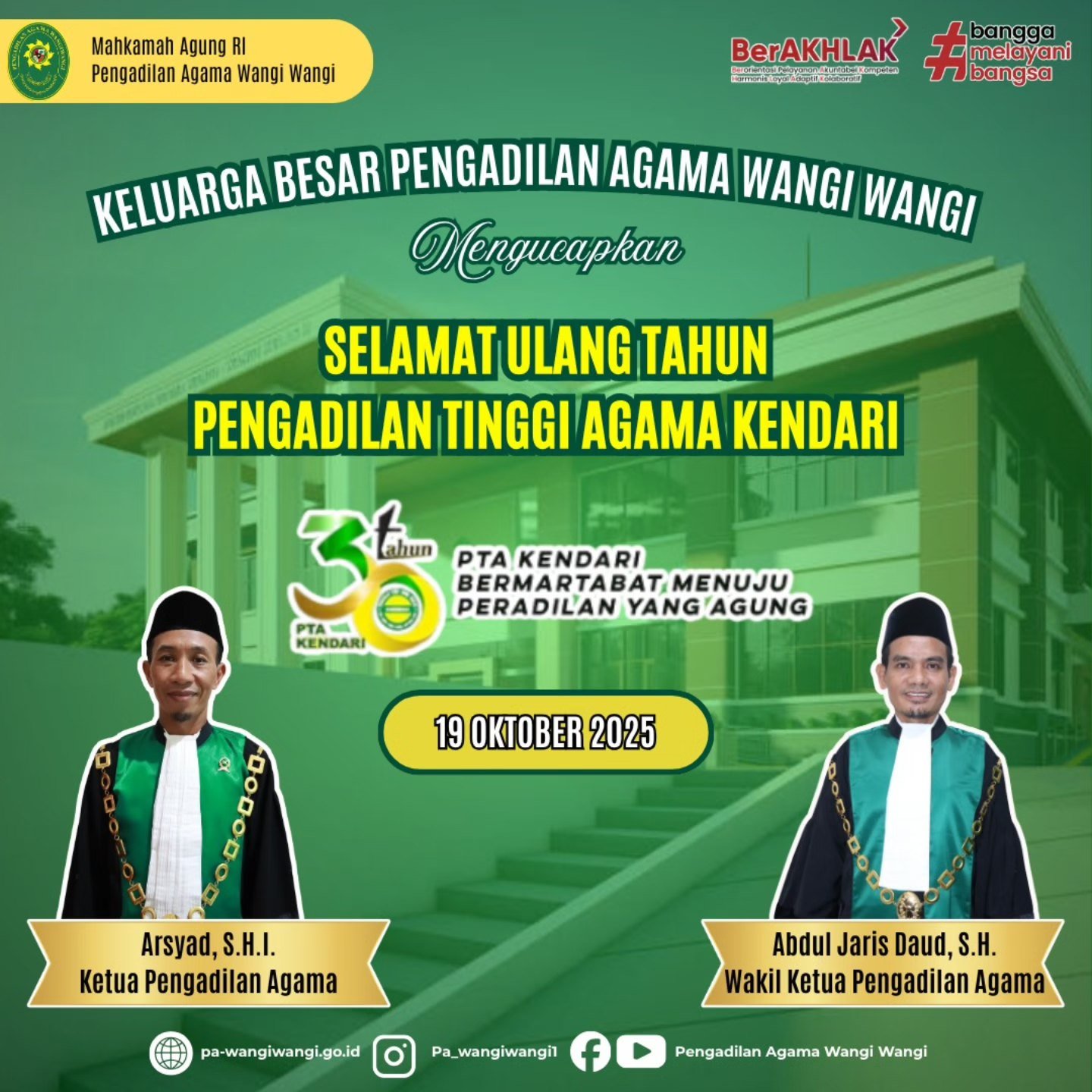 Ucapan HUT PA Wangi Wangi 2025